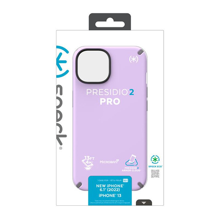 Speck Presidio2 Pro - Antybakteryjne etui iPhone 14 / iPhone 13 (Spring Purple / Cloudygrey / White)