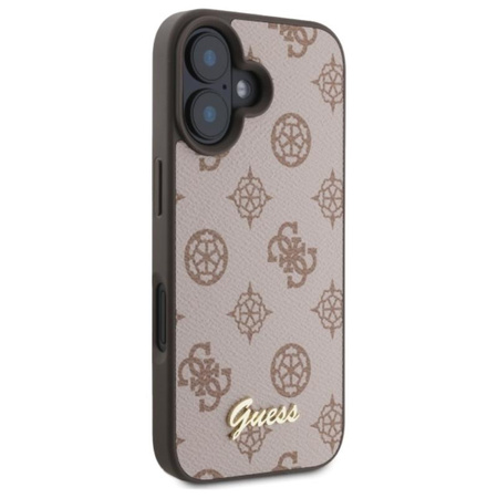Guess Peony Script MagSafe - Etui iPhone 16 (brązowy)