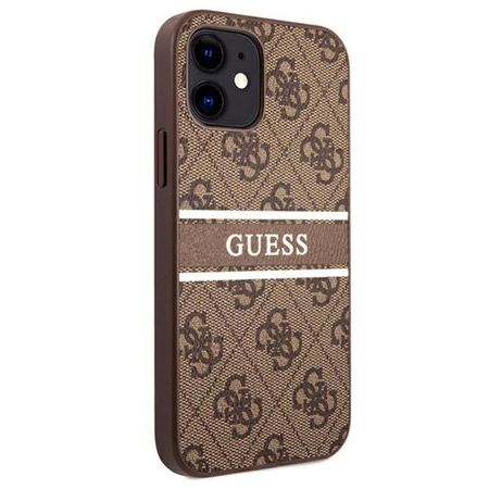 Guess 4G Printed Stripe - Etui iPhone 12 mini (brązowy)