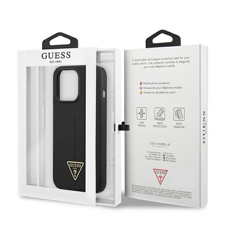 Guess Silicone Triangle Logo - Etui iPhone 13 Pro Max (czarny)