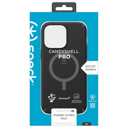 Speck CandyShell Pro + MagSafe - Etui iPhone 14 Pro Max z powłoką MICROBAN (Black / Slate Grey)