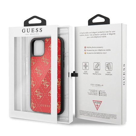 Guess 4G Double Layer Glitter Case - Etui iPhone 11 (Red)