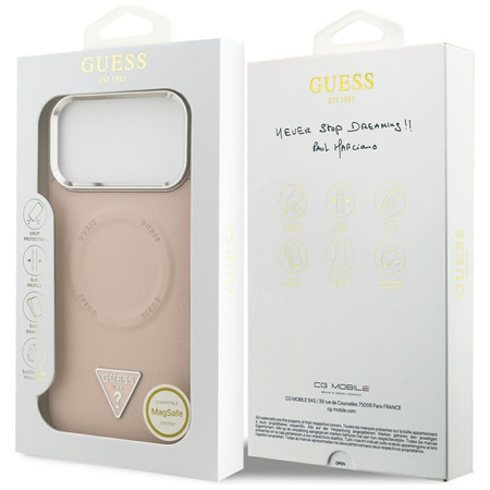Guess Triangle Logo MagSafe - Etui iPhone 17 Pro Max (różowy)
