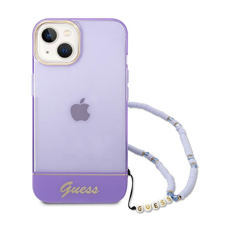 Guess Translucent Pearl Strap - Etui iPhone 14 Plus (fioletowy)