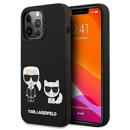 Karl Lagerfeld Slilicone Karl & Choupette Magsafe - Etui iPhone 13 Pro (czarny)