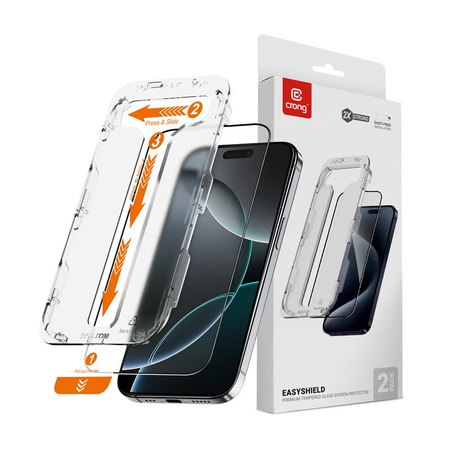 Crong EasyShield 2-Pack - Szkło hartowane iPhone 16 Pro (2 sztuki)