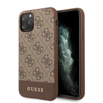 Guess 4G Bottom Stripe Collection - Etui iPhone 11 Pro (brązowy)