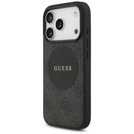 Guess 4G Circle Classic Logo MagSafe - Etui iPhone 17 Pro (czarny)