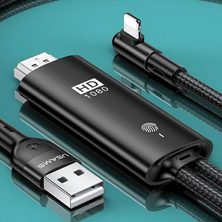 USAMS US-SJ442 - Kabel HDMI - Lightning 2m (czarny)