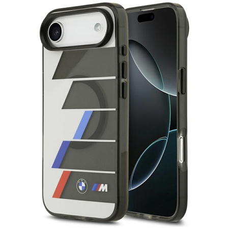 BMW M IML Metal Buttons Tricolor Lines MagSafe - Etui iPhone Air (antracyt)
