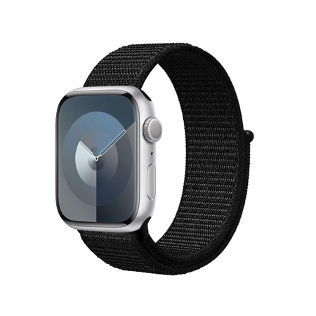 Crong Nylon Reflex - Pasek sportowy do Apple Watch 38/40/41/42 mm (czarny)