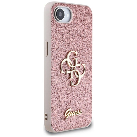 Guess Fixed Glitter Big 4G - Etui do iPhone 16e (różowy)