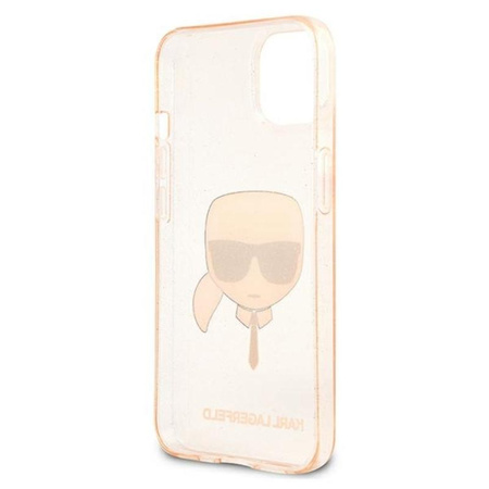 Karl Lagerfeld Karl’s Head Glitter - Etui iPhone 13 Mini (złoty)