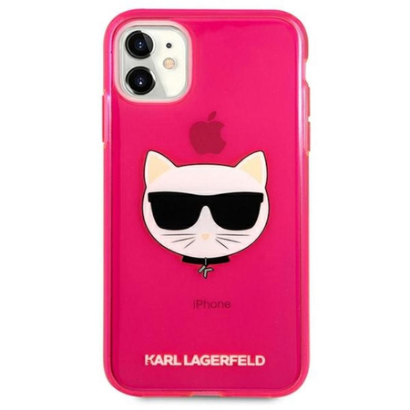 Karl Lagerfeld Choupette Head - Etui iPhone 11 (fluo różowy)