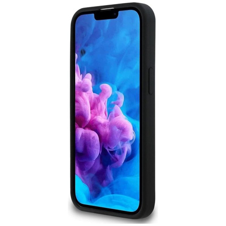 Guess Silicone Script Metal Logo MagSafe - Etui do iPhone 16e (czarny)