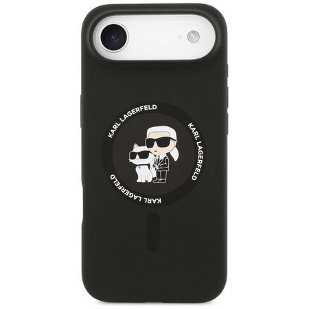 Karl Lagerfeld Silicone Karl & Choupette Ring MagSafe - Etui iPhone Air (czarny)