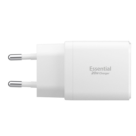 Spigen Essential EE202EU GaN Pro - Ładowarka sieciowa USB-C + USB-A 20W (White)