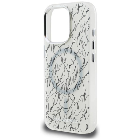 Karl Lagerfeld IML Karl Script Pattern MagSafe - Etui iPhone 16 Pro (biały)