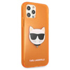 Karl Lagerfeld Choupette Head - Etui iPhone 12 / iPhone 12 Pro (fluo pomarańczowy)