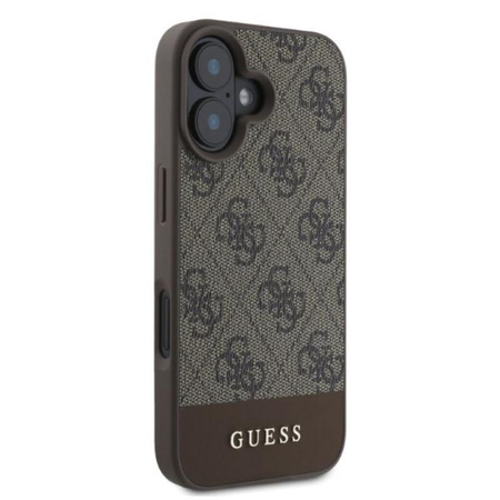 Guess 4G Bottom Stripe - Etui iPhone 16 (brązowy)