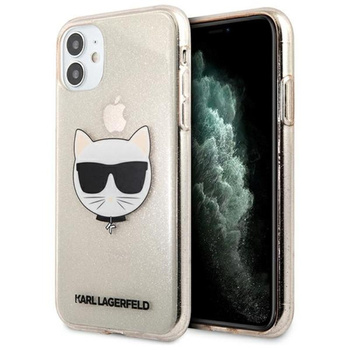 Karl Lagerfeld Choupette Head Glitter - Etui iPhone 11 (złoty)