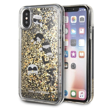 Karl Lagerfeld Signature Glitter Case - Etui iPhone Xs / X (Floatting Charms)