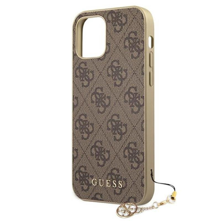 Guess 4G Charms Collection - Etui iPhone 12 / iPhone 12 Pro (brązowy)
