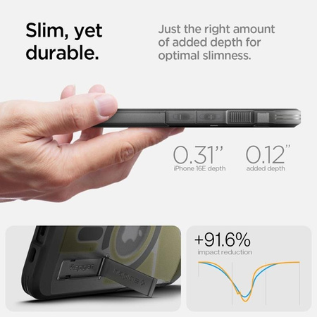 Spigen Tough Armor Mag MagSafe - Etui do iPhone 16e (Frost Black)