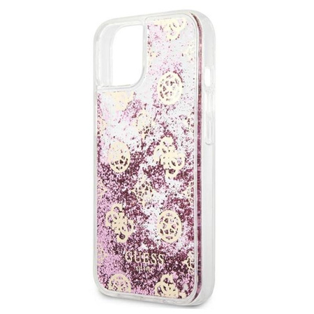 Guess Peony Liquid Glitter - Etui iPhone 13 (różowy)