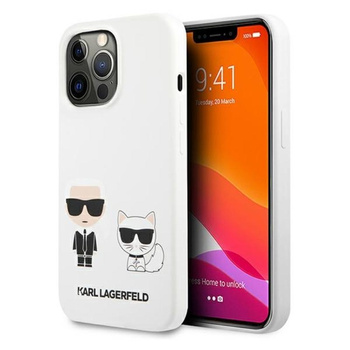 Karl Lagerfeld Silicone Karl & Choupette - Etui iPhone 13 Pro (biały)