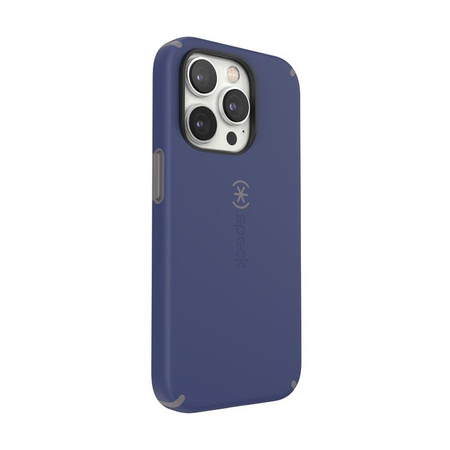 Speck CandyShell Pro - Etui iPhone 14 Pro z powłoką MICROBAN (Prussian Blue / Cloudy Grey)