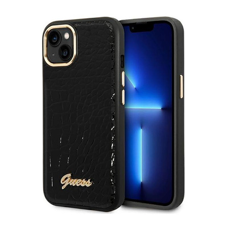 Guess Croco Collection – Etui iPhone 14 (czarny)