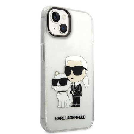 Karl Lagerfeld IML Glitter NFT Karl & Choupette - Etui iPhone 14 (przezroczysty)