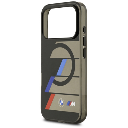BMW M IML Metal Buttons Tricolor Lines MagSafe - Etui iPhone 17 Pro (czarny)