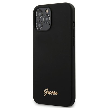 Guess Silicone Script - Etui iPhone 12 Pro Max (czarny)
