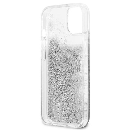 Guess Liquid Glitter 4G Big Logo - Etui iPhone 13 (srebrny)