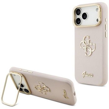 Guess Grained Big 4G & Stand Camera - Etui iPhone 17 Pro Max (różowy)