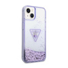 Guess Liquid Glitter Triangle Logo Case – Etui iPhone 14 Plus (fioletowy)