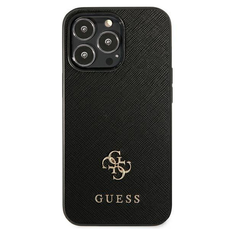 Guess Saffiano 4G Small Metal Logo – Etui iPhone 13 Pro Max (czarny)