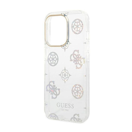 Guess Peony Glitter Case – Etui iPhone 14 Pro Max (Przezroczysty)