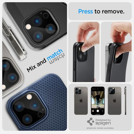 Spigen Optik.TR Camera Lens Protector 2-Pack - Szkło ochronne na obiektyw do iPhone 16 Pro / 16 Pro Max / 15 Pro / 15 Pro Max / 14 Pro / 14 Pro Max (Black)