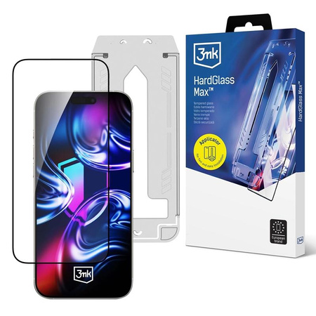 3mk HardGlass Max - Szkło hartowane z aplikatorem do iPhone 16 Pro / iPhone 17 (Czarny)