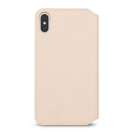 Moshi Overture - Etui iPhone Xs Max z kieszenią na karty + stand up (Savanna Beige)