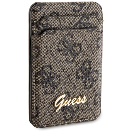 Guess Wallet Cardslot Stand MagSafe 4G Classic Logo - Portfel magnetyczny z funkcją standu (brązowy)