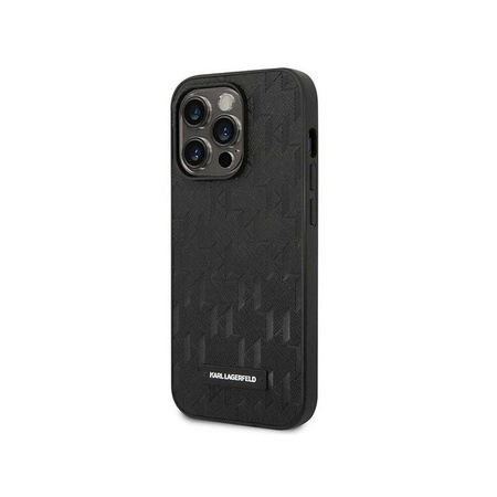 Karl Lagerfeld Saffiano Mono Metal Logo - Etui iPhone 14 Pro Max (czarny)