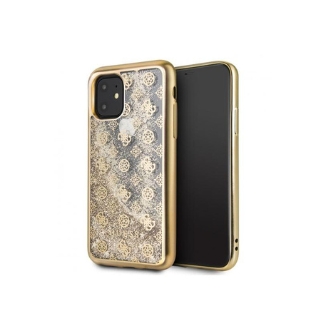 Guess 4G Peony Liquid Glitter - Etui iPhone 11 (złoty)