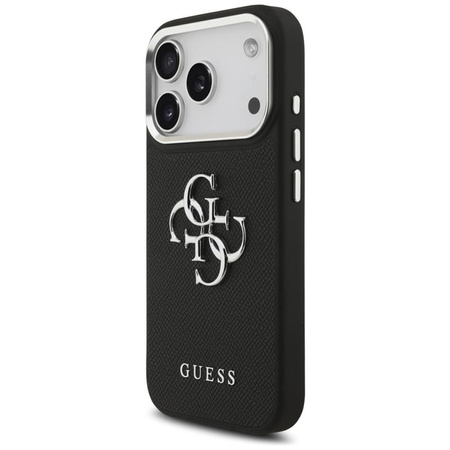 Guess Grained Big 4G Classic Logo - Etui iPhone 17 Pro (czarny)