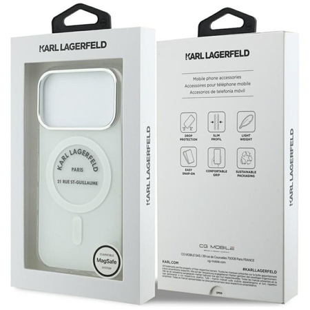 Karl Lagerfeld IML Karl RSG Logo MagSafe - Etui iPhone 17 Pro (przezroczysty)