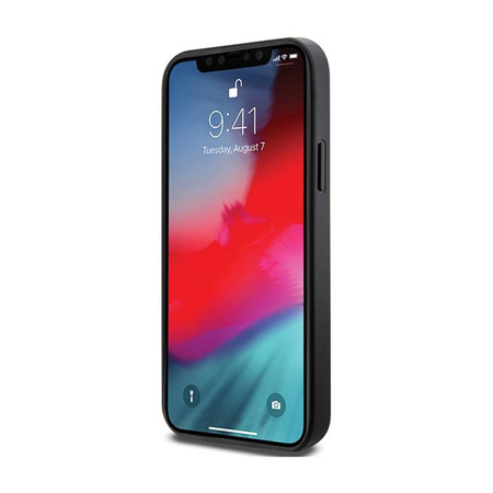 Guess 4G Collection Leather Metal Logo MagSafe - Etui iPhone 12 / iPhone 12 Pro (czarny)