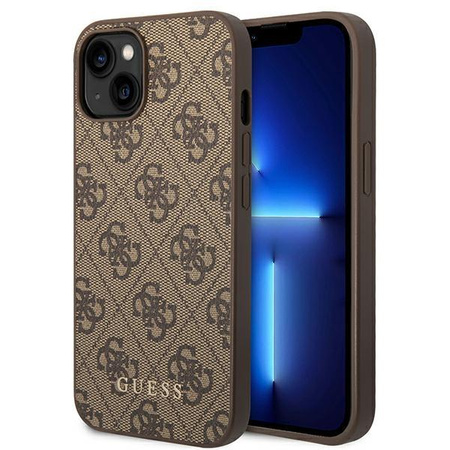 Guess 4G Metal Gold Logo – Etui iPhone 14 (brązowy)